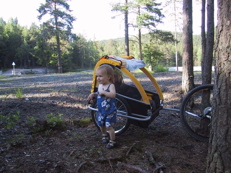 Mountainbike & barncykelvagn