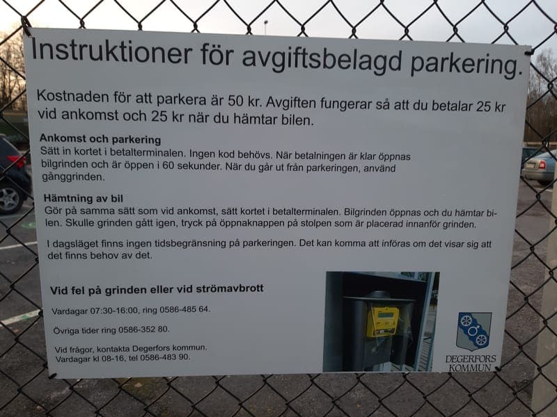 Parkering Degerfors Järnvägsstation  inhägnad parkering