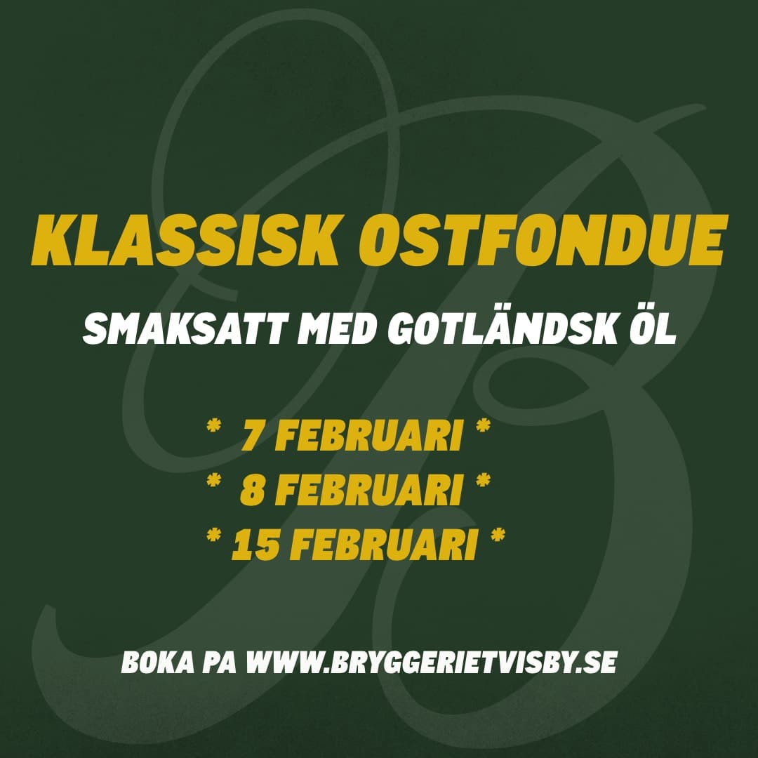 Klassisk ostfondue på Bryggeriet Mat & Malt